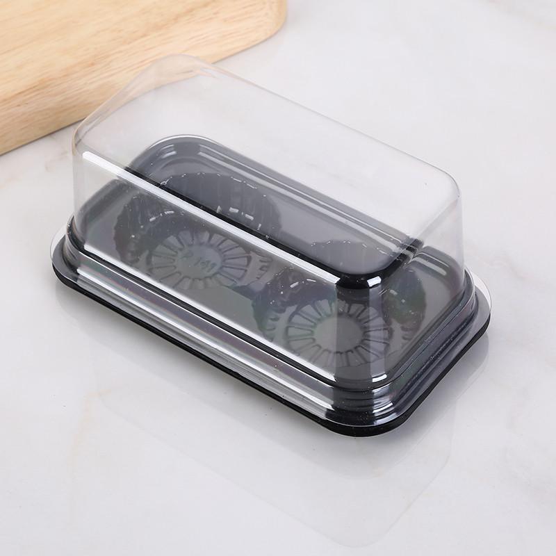 雪媚娘包装盒2粒装透明盒两个装蛋黄酥青团一次性塑料盒子配风源