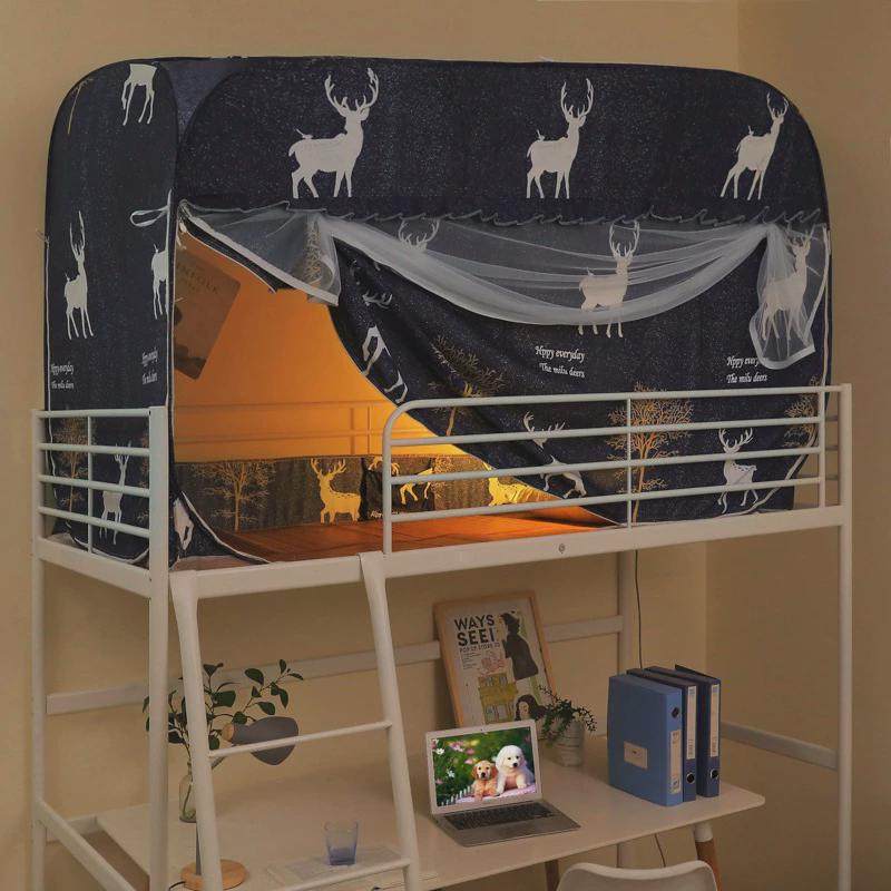 免安装蚊帐学生宿舍床帘一体式遮光上下铺通用全床幔蒙古包寝室底