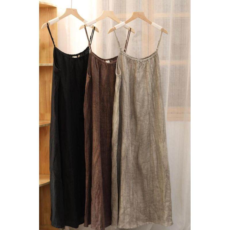 文艺褶皱砂洗亚麻扎染纯色女百搭纯色裙套装,女装/女士精品,连衣裙,淘宝优惠券,粉丝福利购,淘宝优惠卷