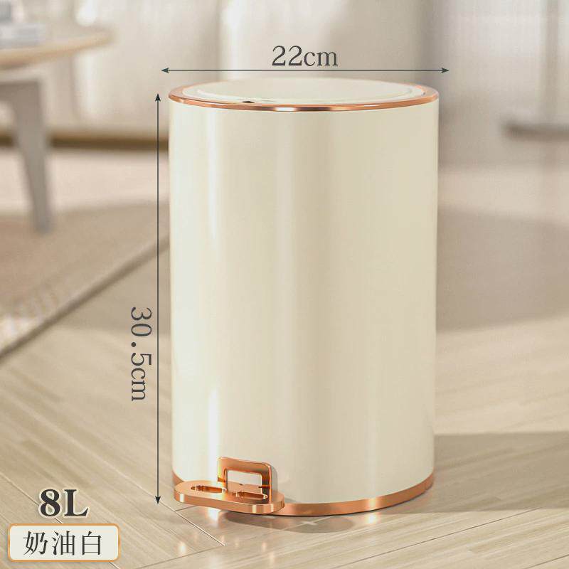 脚踏式压弹盖高按压值带盖桶厨房客厅大容量垃圾桶家用高级感颜桶