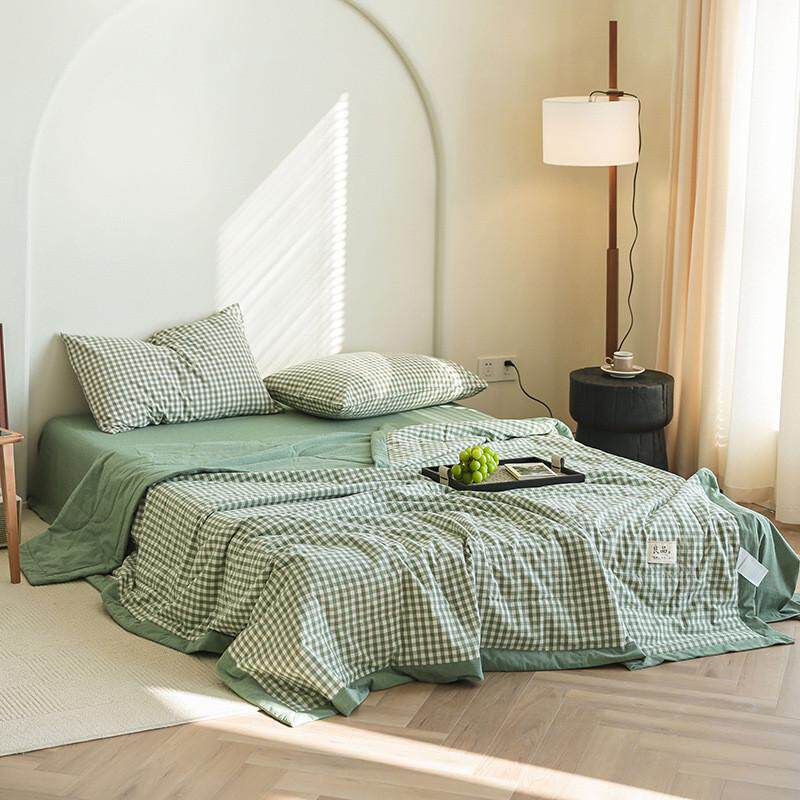 2023新款全棉被子水洗棉色织夏被空调被夏凉被四件套三件套