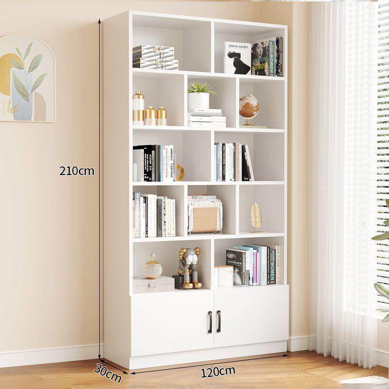 xn全实木书架木柜置物架落地儿童展示架收纳架带门自由组合松书柜