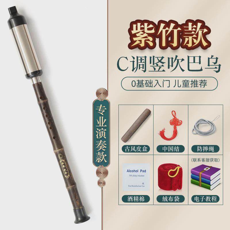 竖吹巴乌乐器儿童型降b调g调f调小学生成人专业紫竹演奏c调巴乌