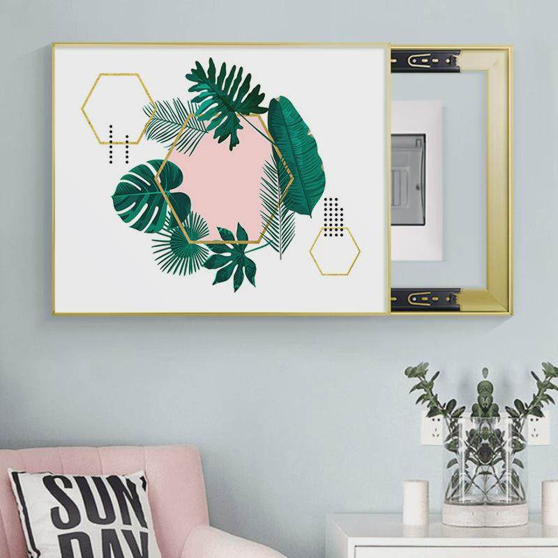 绿植电表箱装饰画免打孔挂画电闸盒配电箱遮挡总开关强电源空开箱,家居饰品,现代装饰画,淘宝优惠券,粉丝福利购,淘宝优惠卷