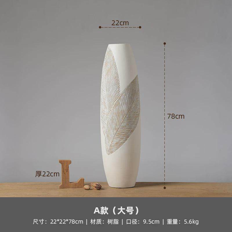 中式复古旁落地大花瓶摆件轻奢高档现代客厅插花电视柜树脂装饰品