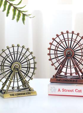 伦敦眼模型复古摩天轮摆件饭厅酒吧酒柜玄关前台办公桌面创意饰品