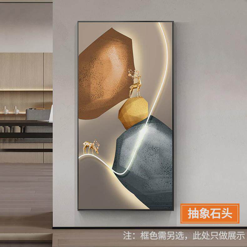 入门玄关装饰画高级壁走廊过道进户客厅尽头挂墙炫感现代简约壁画