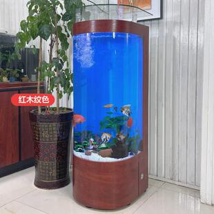 定制半圆鱼缸小型水族箱懒人生态水族箱免换水客厅家用造景金鱼缸