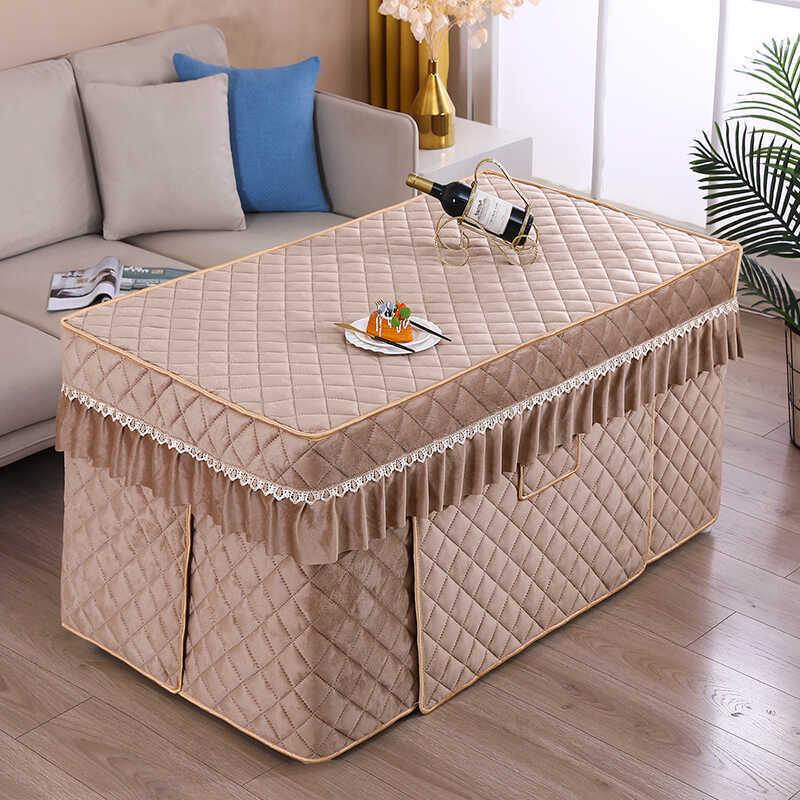 h&冬季新款加绒烤火桌罩套电烤桌布套长方形茶几电暖桌套电火套罩