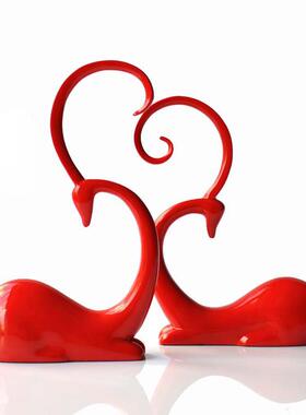 树脂动物工艺品情侣对鹿摆件 卡通时尚装饰品 树脂工艺品摆件