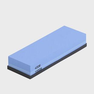 400/10003000/8000双面白刚玉磨刀石套装带底座家用精磨油石条