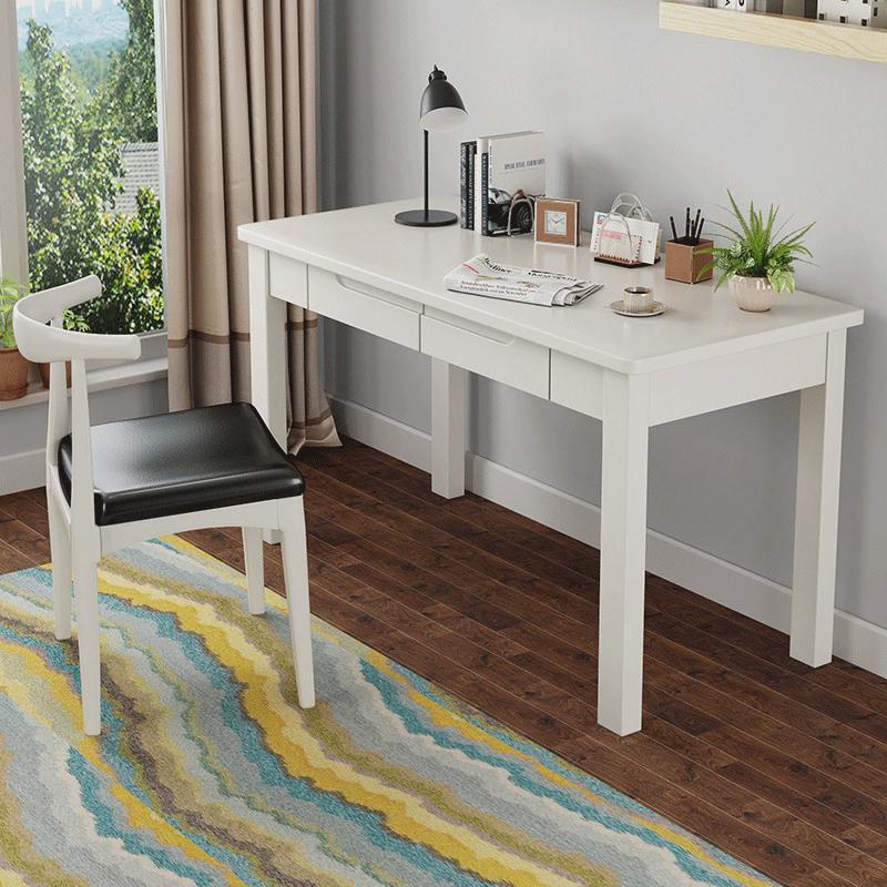 电脑桌台式家用中学生写字台实木书桌学习桌书房卧室简约简易桌子