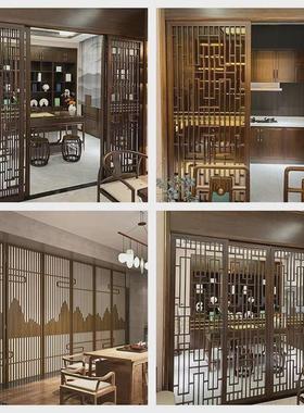 新中式实木花格屏风仿古隔断园林雕花镂空门窗厂家按需包办工程