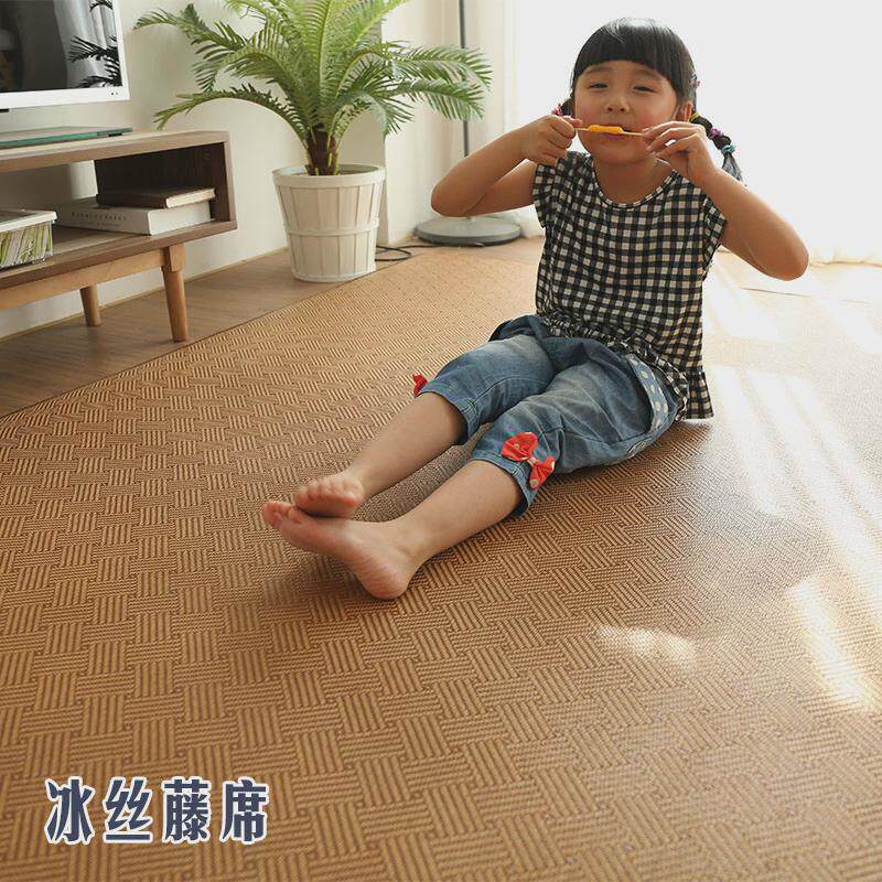 日式凉地毯客厅榻榻米地垫夏天卧室垫子藤拼接藤编子打地铺