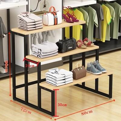 服装店展示架橱窗落地鞋架高低包包展示台花架置物货架中岛流水台