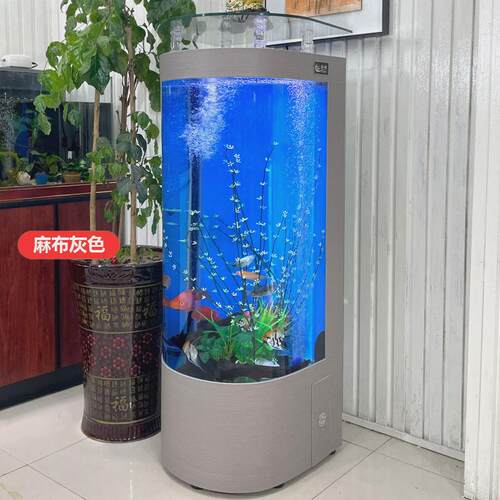 定制半圆鱼缸小型水族箱懒人生态水族箱免换水客厅家用造景金鱼缸