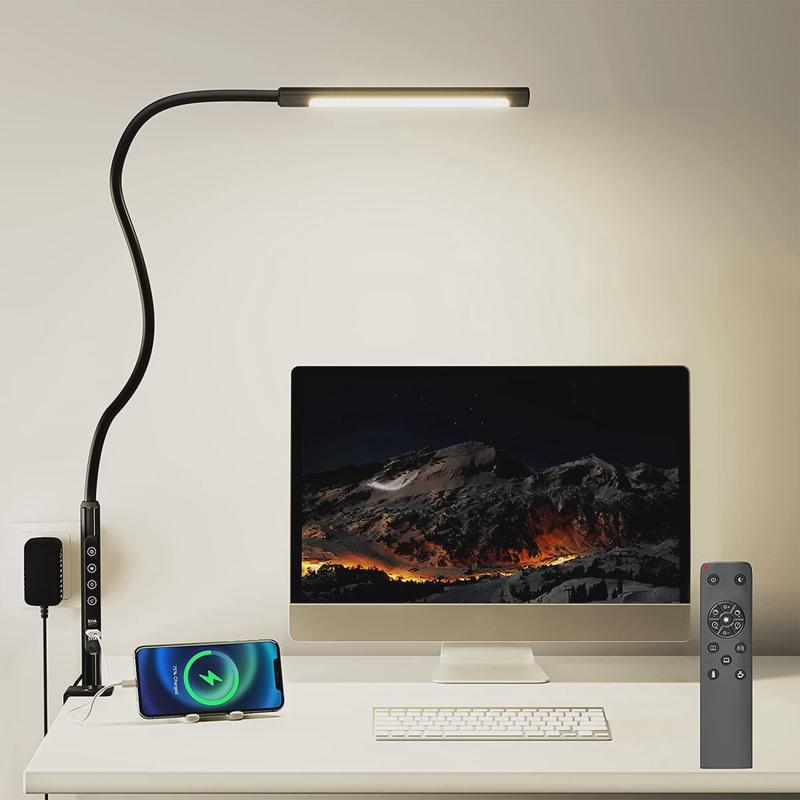 fnn1书桌护眼台灯可夹式儿童学生学习灯阅读电脑办公工作充电床头