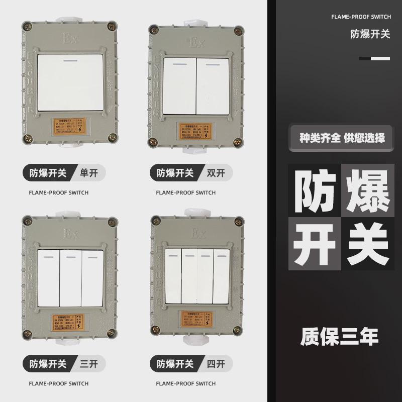 防爆开关国标86型开关控制器插座单双三四开明装暗装墙壁工程防水