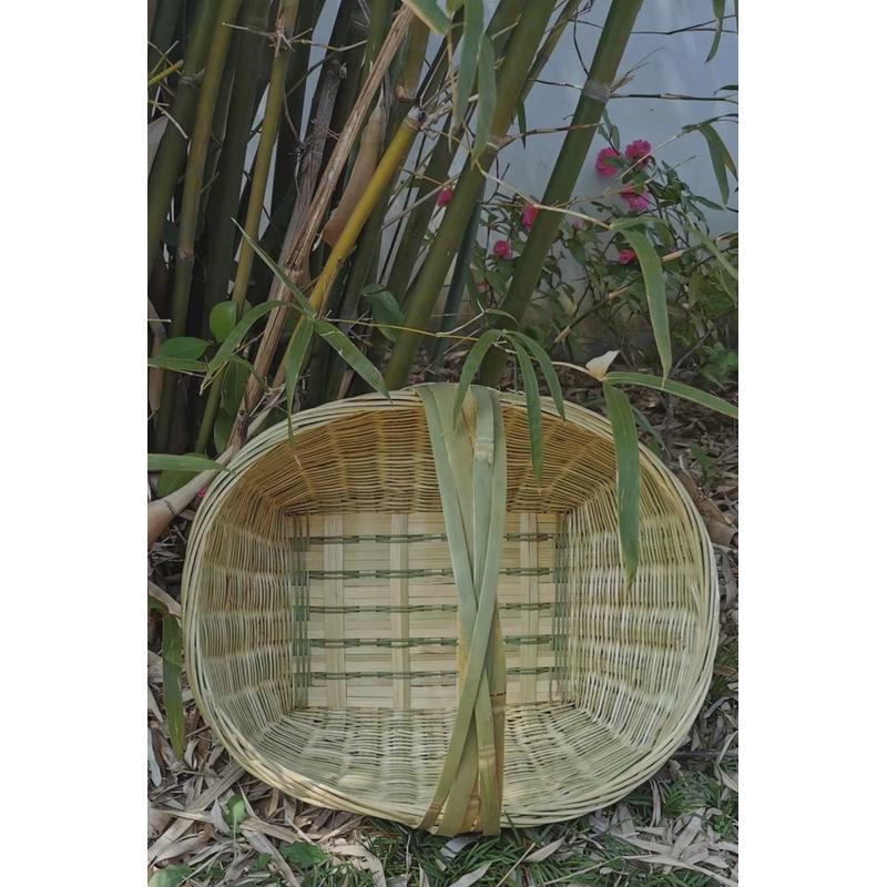 竹编菜篮子手提篮子青丝箩竹篮用收纳筐蔬菜展示饭店装饰竹箩筐