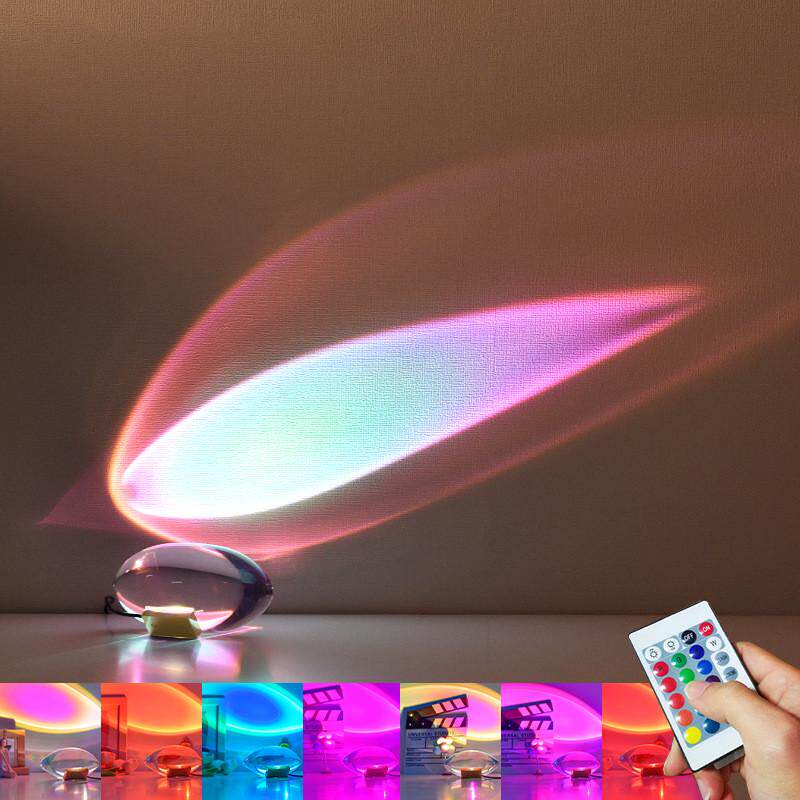 天使之眼水晶台灯高级感卧室床头灯小夜灯创意夜光网红彩虹氛围
