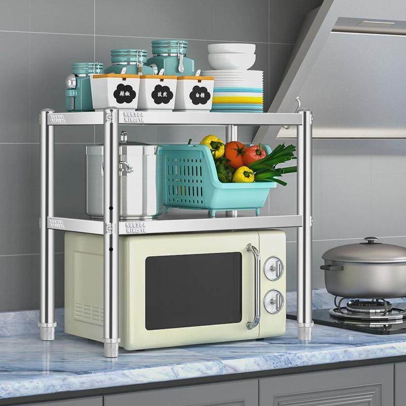 304不锈钢厨房台面置物架双层桌面微波炉收纳架2层锅架烤箱储物架,厨房/烹饪用具,微波炉置物架,淘宝优惠券,粉丝福利购,淘宝优惠卷