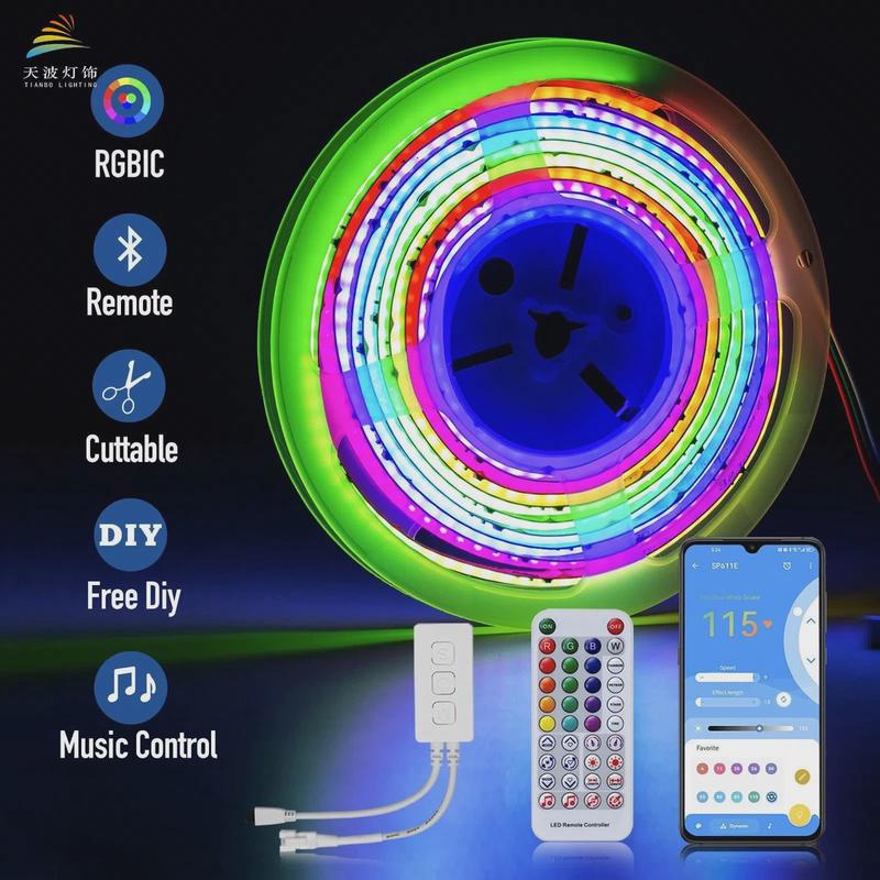 幻彩cob灯带套装rgb七彩跑马流水24v伏氛围灯条卧室客厅装饰电脑