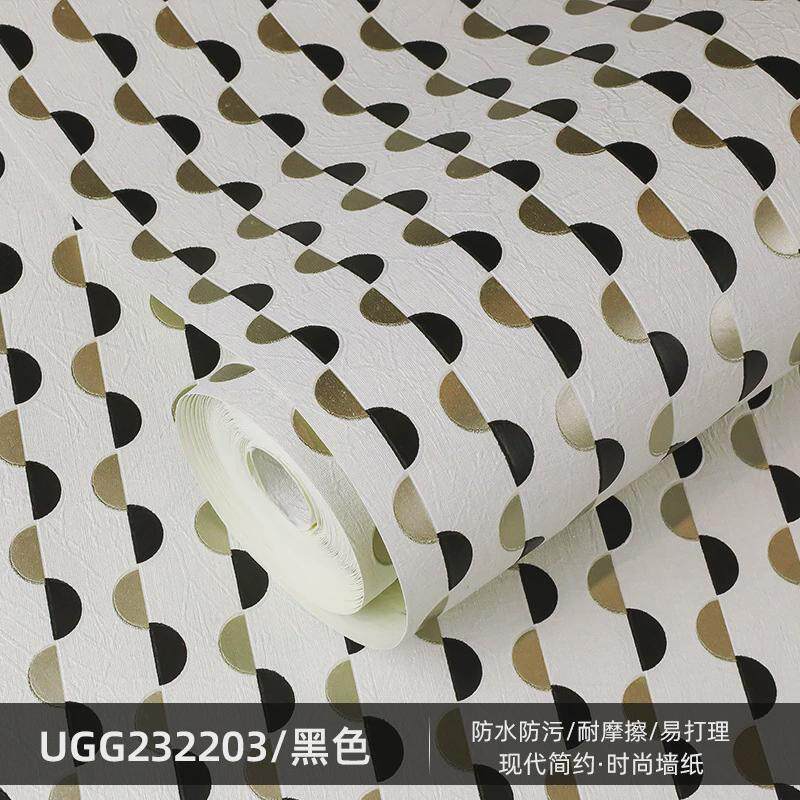 北欧现代简约黑白圆点波点水波纹条纹背景卧室客厅墙纸壁纸高级感