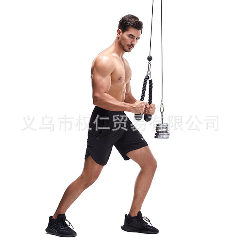 肱三头肌训练器钢丝绳高位下拉拉力器滑轮家用单杠健身器材龙门架