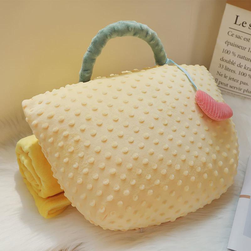 抱枕被子两用午睡小毯子简约办公室空调毯二合一车载抱枕靠垫学生