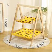 双层木质摇床吊床爬架一体窝防侧翻秋千挂式 宠物猫窝猫床猫秋千