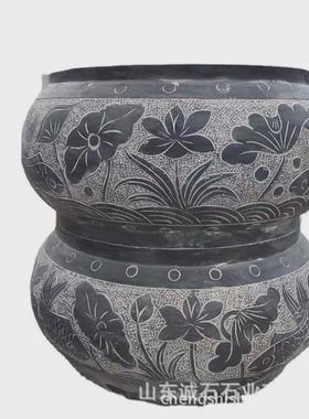 石雕柱墩子厂家现货供应青石防石鼓雕花古雕花空心包边石柱脚石