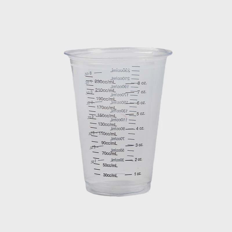 8料一次性pet杯刻度杯混合量杯透明塑料杯用于混合油漆额盎司实验