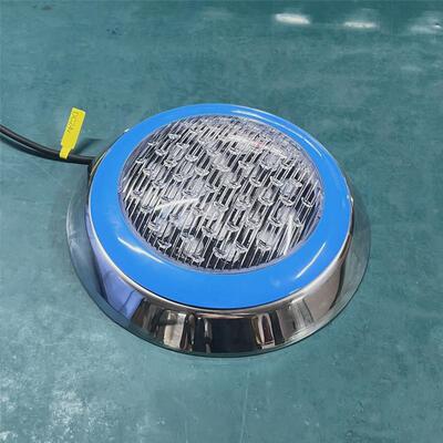 泳池壁灯水下不锈钢明装挂壁灯超薄24v12v户外防水水底灯七彩