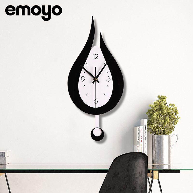 水滴现代简约创意摇摆挂钟家用客厅装饰静音钟表欧式墙壁卧室