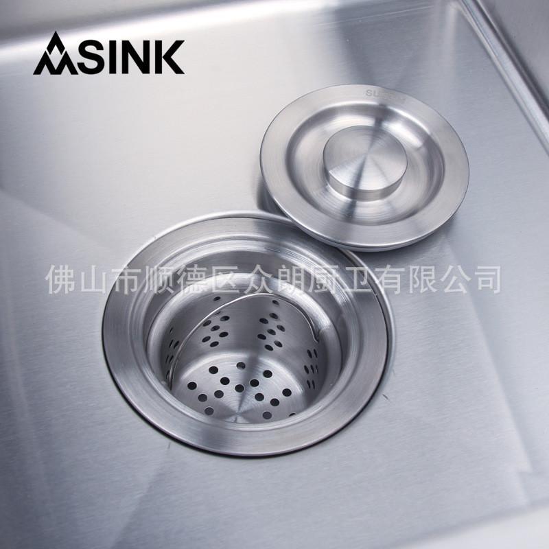 304不锈钢内胆双杯提篮下水器50加粗排水管双盆下水组合50s01