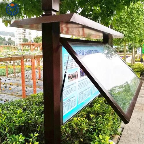 不锈钢宣传栏户外小区广告灯箱公告栏校园橱窗栏文化长廊室外