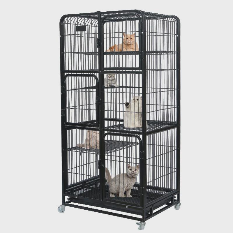 热销方管猫笼三层猫别墅双层猫笼子猫咪笼子猫窝猫房子猫爬架