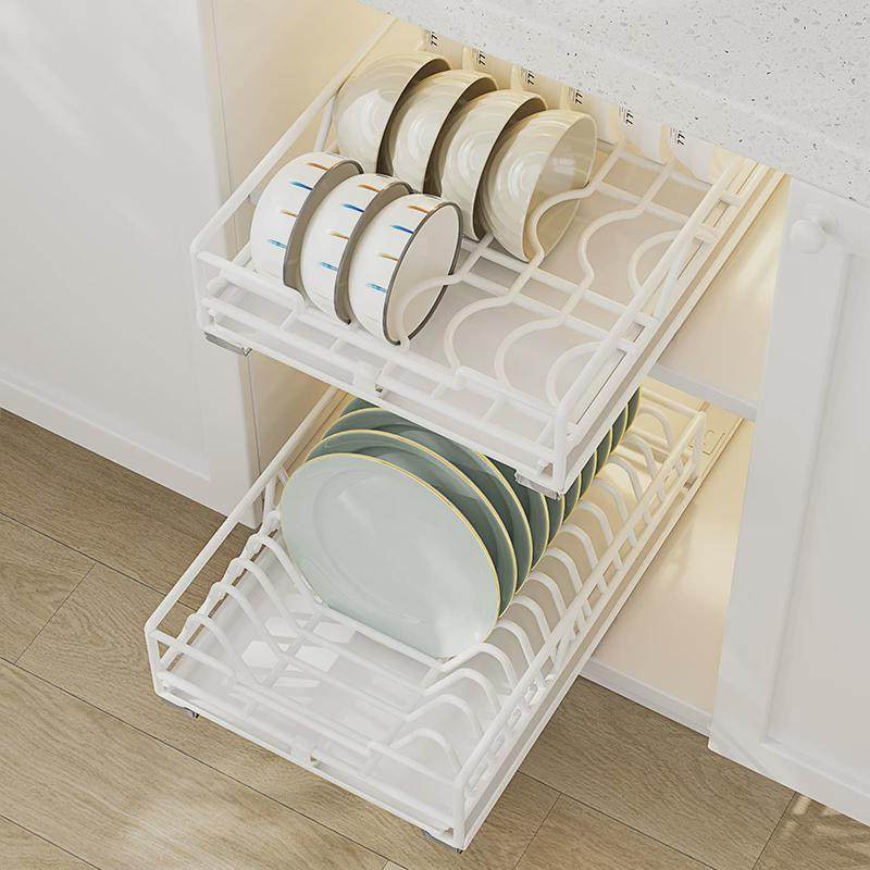 厨房碗碟收纳架橱柜内置抽拉碗架拉篮抽屉式放碗盘沥水滑轨置物架,厨房/烹饪用具,碗架,淘宝优惠券,粉丝福利购,淘宝优惠卷