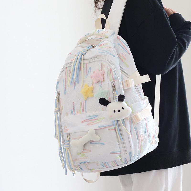 爆款高书包女初中生韩版值颜森系大容量背包高中小学生时尚轻便双