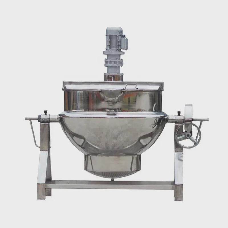 琥珀核桃仁搅拌夹层锅可倾熬搅拌糖浆式煮锅咖喱酱搅拌设备