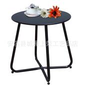 小圆形花园室内茶几金属边桌黑色庭院阳台户外床头小茶几