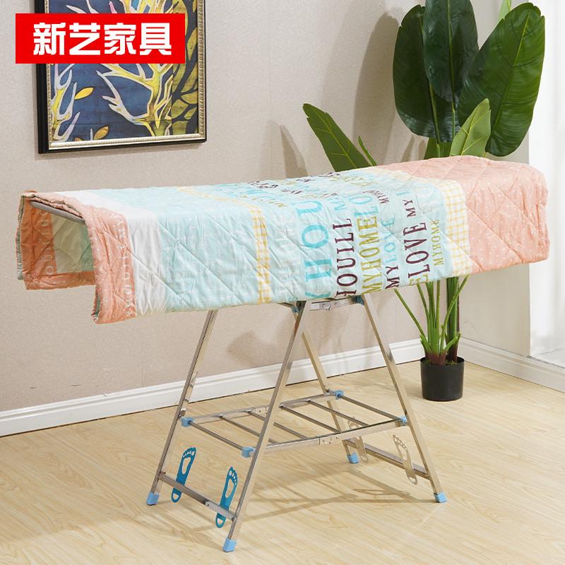 户外晒衣架室内阳台收纳架一架多用不锈钢落地式折叠晾衣架