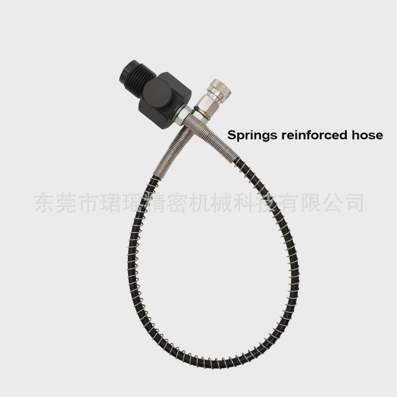 接头纤维瓶大转小充气接头g5/8螺纹潜水8mm快速接头带弹簧管
