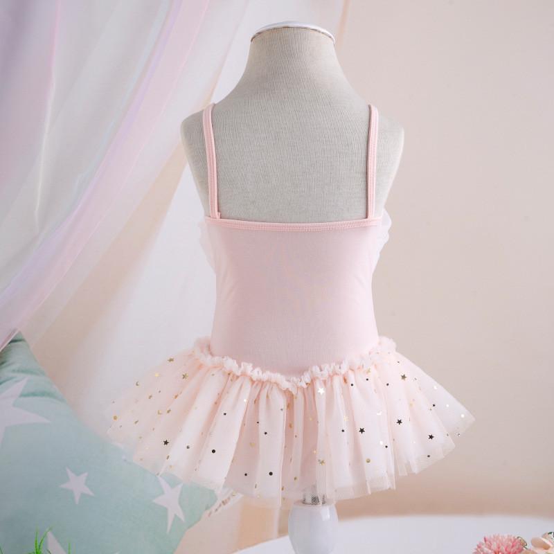 儿童舞蹈服芭蕾舞裙舞蹈裙女童甜美可爱背带抹胸网纱拼接演出服饰
