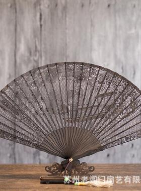 苏州檀香木扇子折扇文创新中式扇子折扇中国风扇子礼品扇字送老外