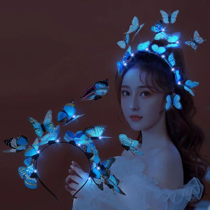 Glowing Butterfly Hair Accessories with LED  Girls Colorful