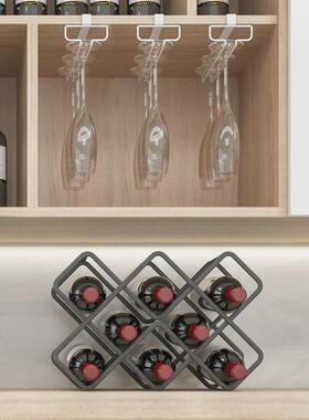 8n红酒架摆件轻奢葡萄酒架红酒格子架菱形格家用酒瓶放斜置物