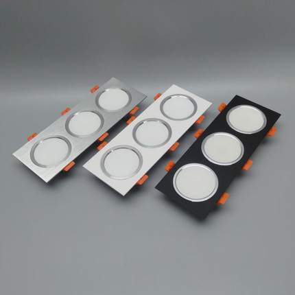 三头筒灯led豆胆灯嵌入超薄天花灯走廊过道客厅商用店铺方形孔灯