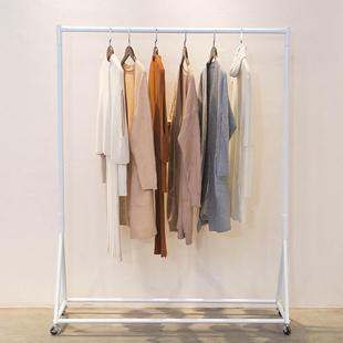 展示架男女装 服装 侧挂架纳米烤漆货架挂衣架家用移动晾衣杆侧挂架