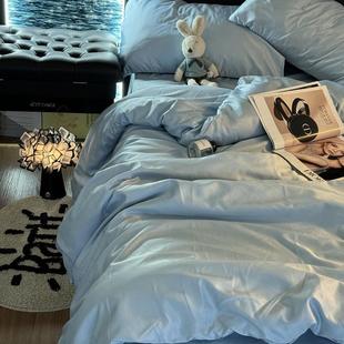 9wor春夏季 刺绣冰丝床上四件套被子狗狗丝滑裸睡宿舍床单可爱套三